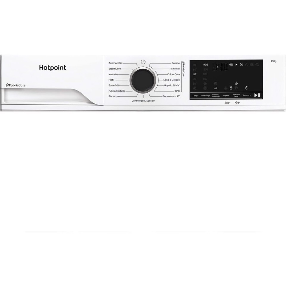 Hotpoint Ariston HB 103 CARE IT, Capacità 10kg, classe A -30%, Motore Inverter, 1400 giri, Display digitale XL, Vapore,