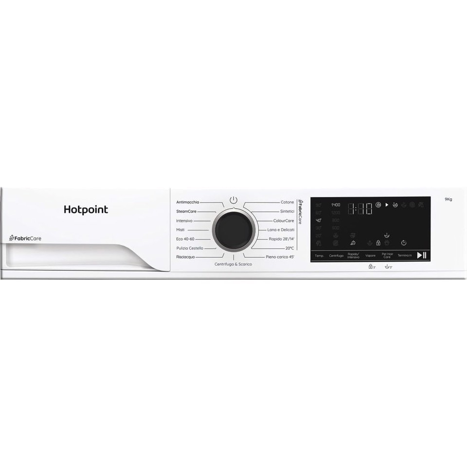 Hotpoint Ariston HB 93 CARE IT, Capacità 9kg, classe A -30%, Motore Inverter, 1400 giri, Display digitale XL, Vapore