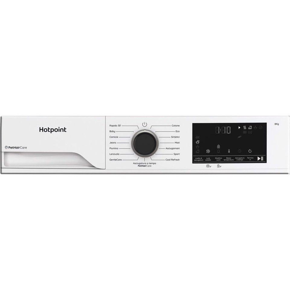 Hotpoint Ariston HPT 83D BS IT, Capacità 8kg, classe D, EasyIron, PetHair Removal | Profondità mobile 54cm