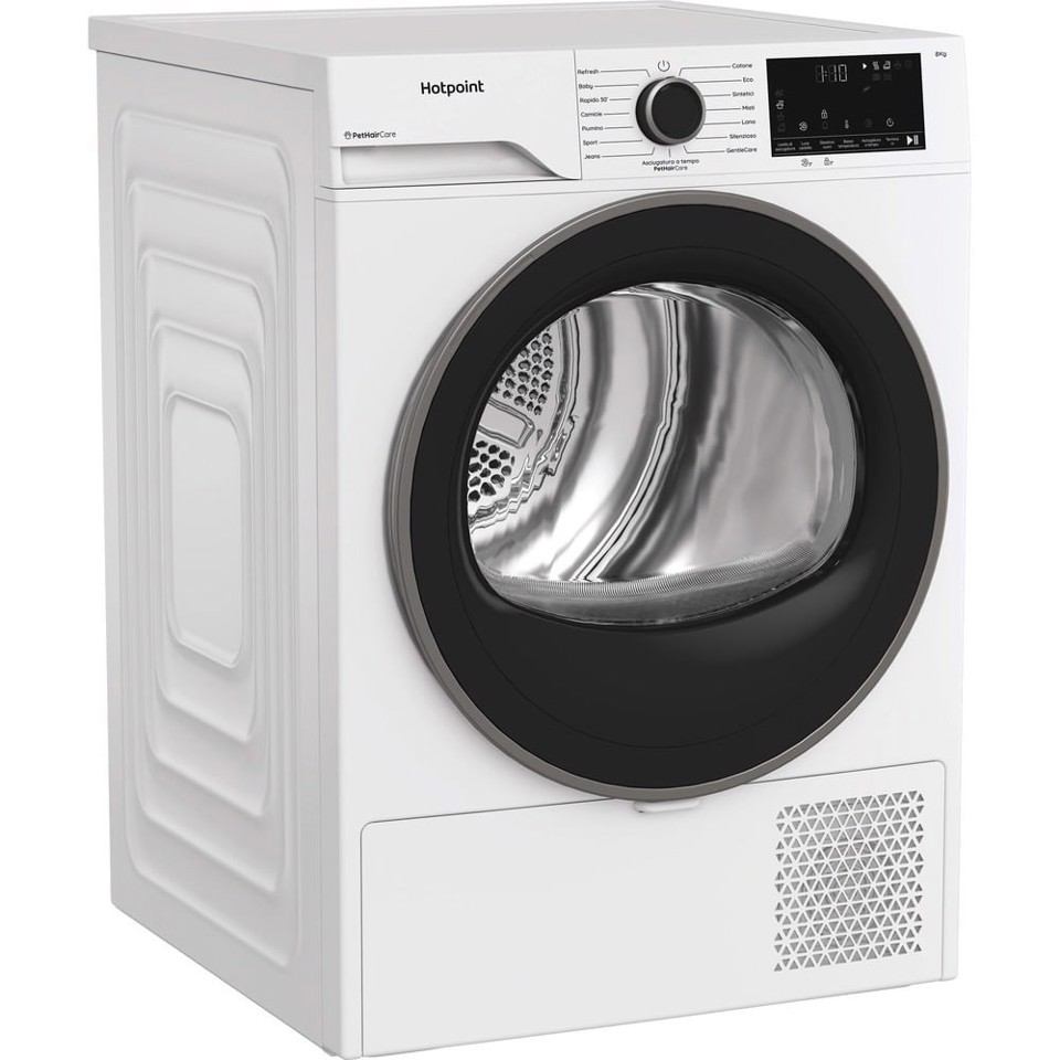 Hotpoint Ariston HPT 84D BS IT, Capacità 8kg, classe C, EasyIron, PetHair Removal | Profondità mobile 54cm