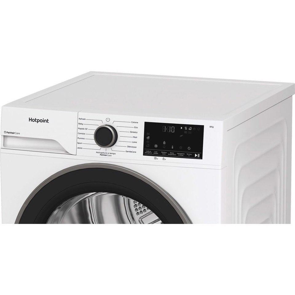 Hotpoint Ariston HPT 84D BS IT, Capacità 8kg, classe C, EasyIron, PetHair Removal | Profondità mobile 54cm