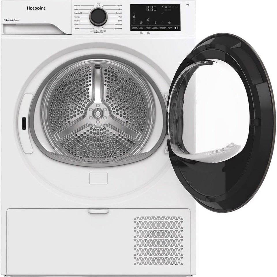 Hotpoint Ariston HPTS 74D BS IT, Capacità 7kg, classe C, EasyIron, Slim, PetHair Removal