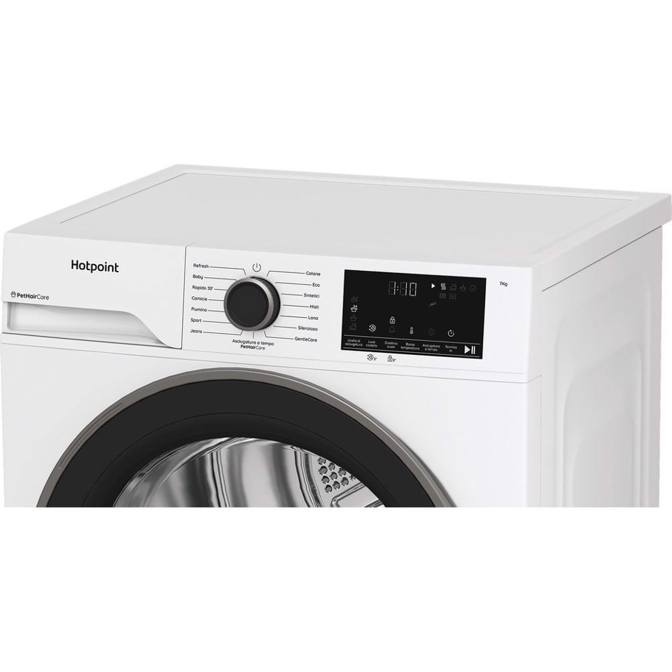 Hotpoint Ariston HPTS 74D BS IT, Capacità 7kg, classe C, EasyIron, Slim, PetHair Removal