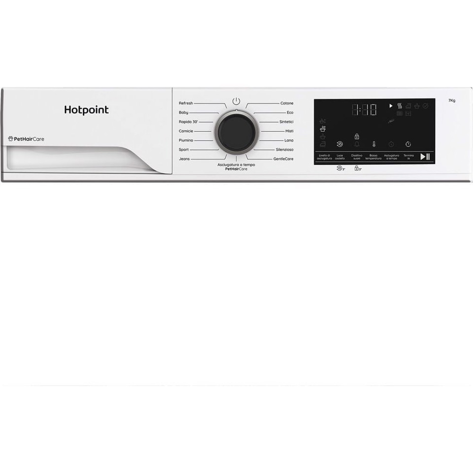 Hotpoint Ariston HPTS 74D BS IT, Capacità 7kg, classe C, EasyIron, Slim, PetHair Removal