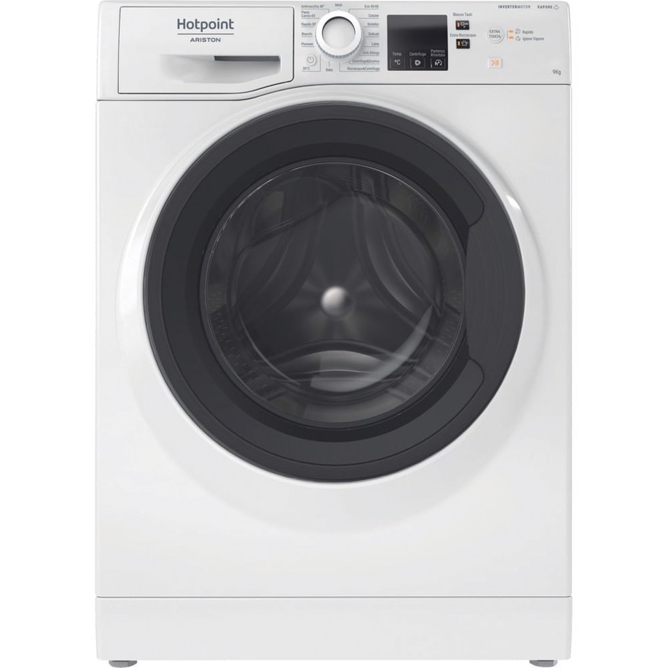 Hotpoint Ariston NF98WK IT STD 9kg, Classe A-20%, Bianco, Motore Inverter 1400 giri, Display digitale, Vapore, Porta nera