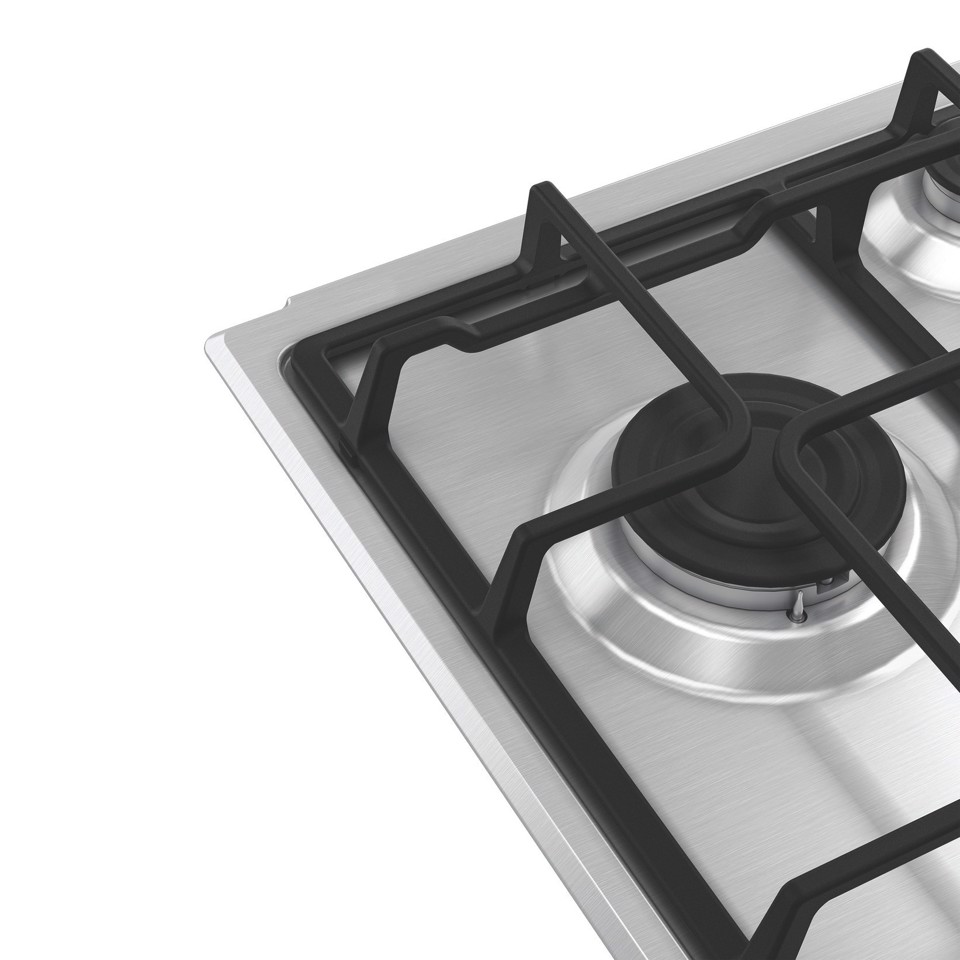 Hotpoint Ariston PCN R641N T/IX/HA Piano cottura 60 cm, griglie in ghisa lavabili in lavastoviglie, 4 fuochi di cui 1 tripla corona