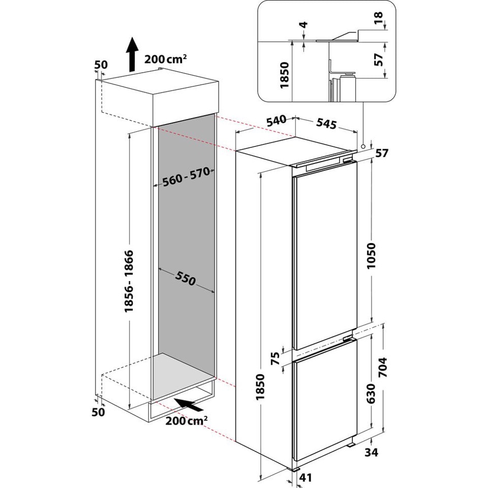 Hotpoint BCB 7525 D2 Da incasso 289 L E Bianco