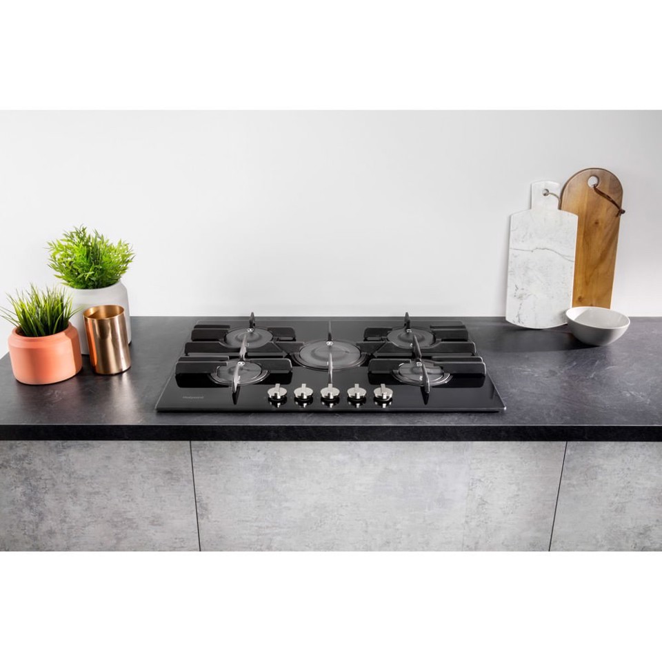 Hotpoint FTGHG 751 D/HA(BK) Nero Da incasso 75 cm Gas 5 Fornello(i)