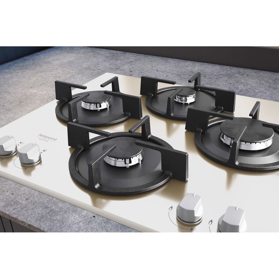 Hotpoint HAGD 61S/CH Champagne Da incasso 60 cm Gas 4 Fornello(i)