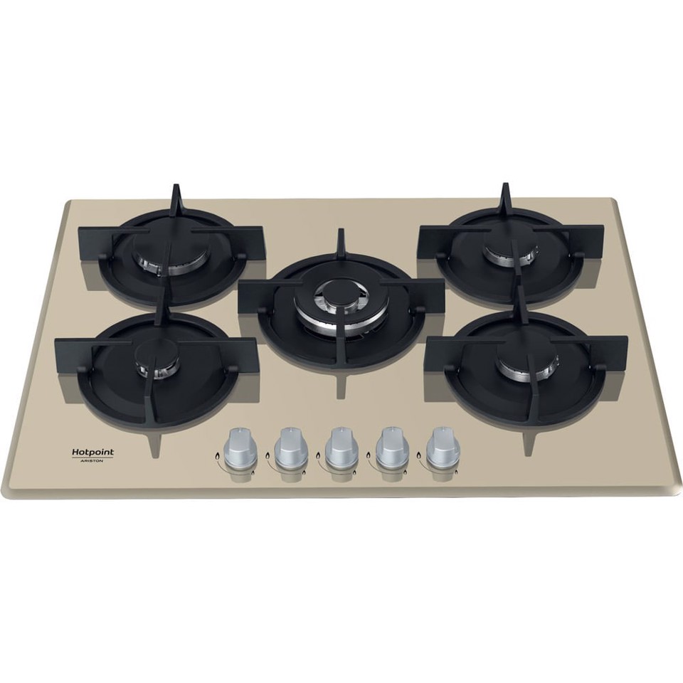 Hotpoint HAGD 72S/CH Champagne Da incasso 73 cm Gas 5 Fornello(i)