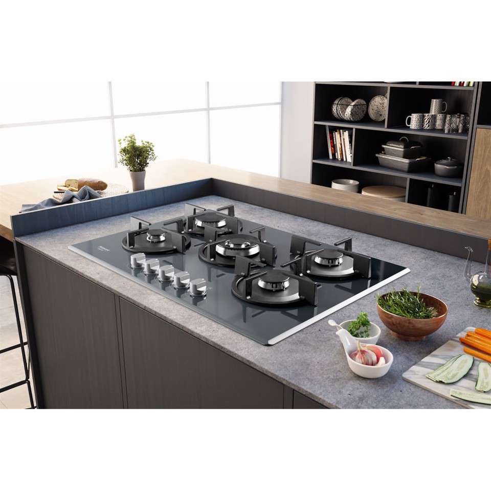 Hotpoint HAGD 72S/MR Specchio Da incasso 73 cm Gas 5 Fornello(i)