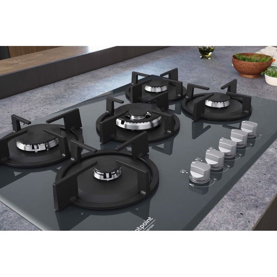 Hotpoint HAGD 72S/MR Specchio Da incasso 73 cm Gas 5 Fornello(i)