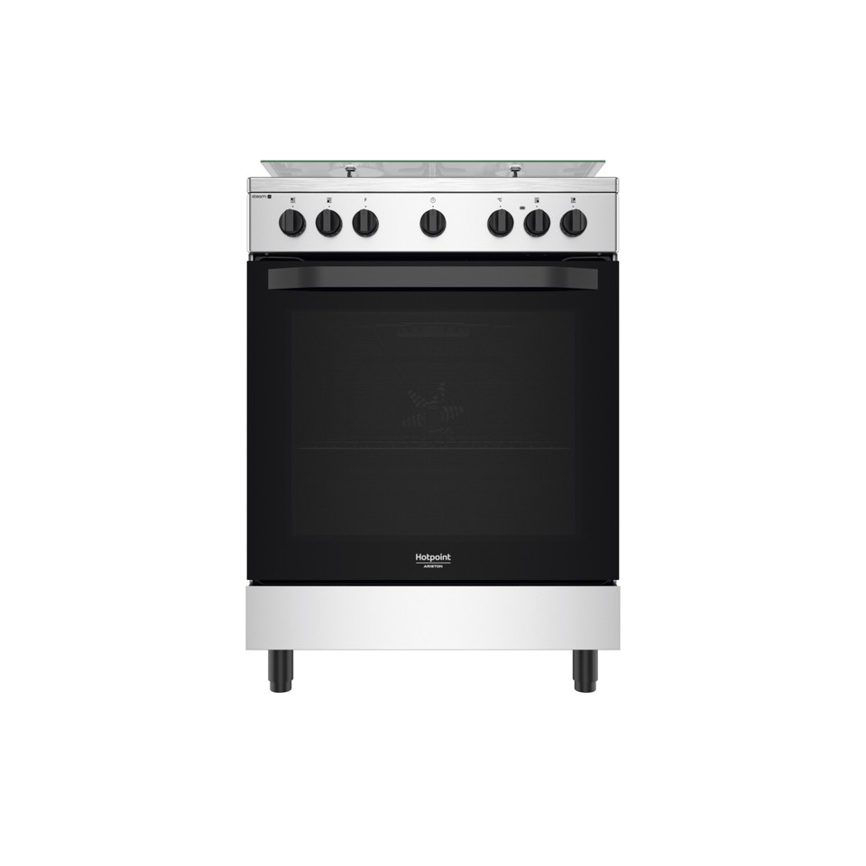 Hotpoint HS68G5PHX/E/1 Cucina Elettrico Gas Nero, Acciaio inossidabile A