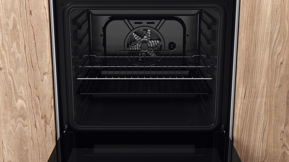 Hotpoint HS68G5PHX/E/1 Cucina Elettrico Gas Nero, Acciaio inossidabile A
