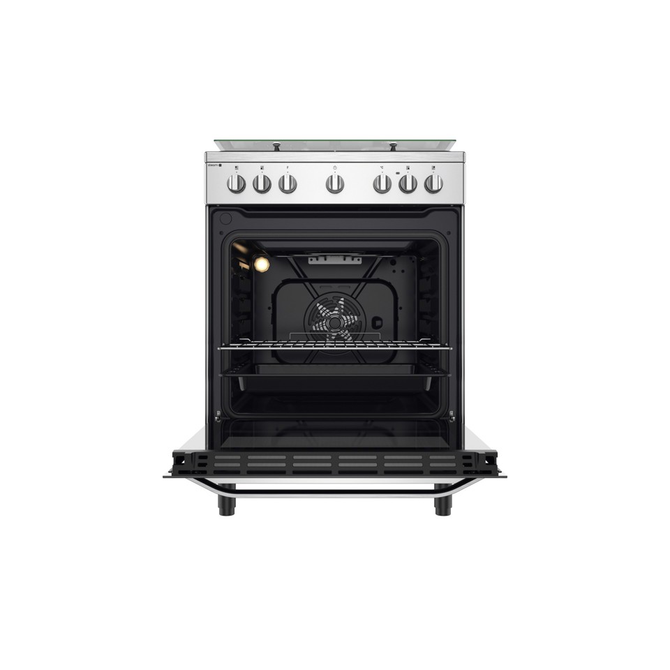 Hotpoint HS68G8PHX/E/1 Cucina Elettrico Gas Nero, Acciaio inossidabile A