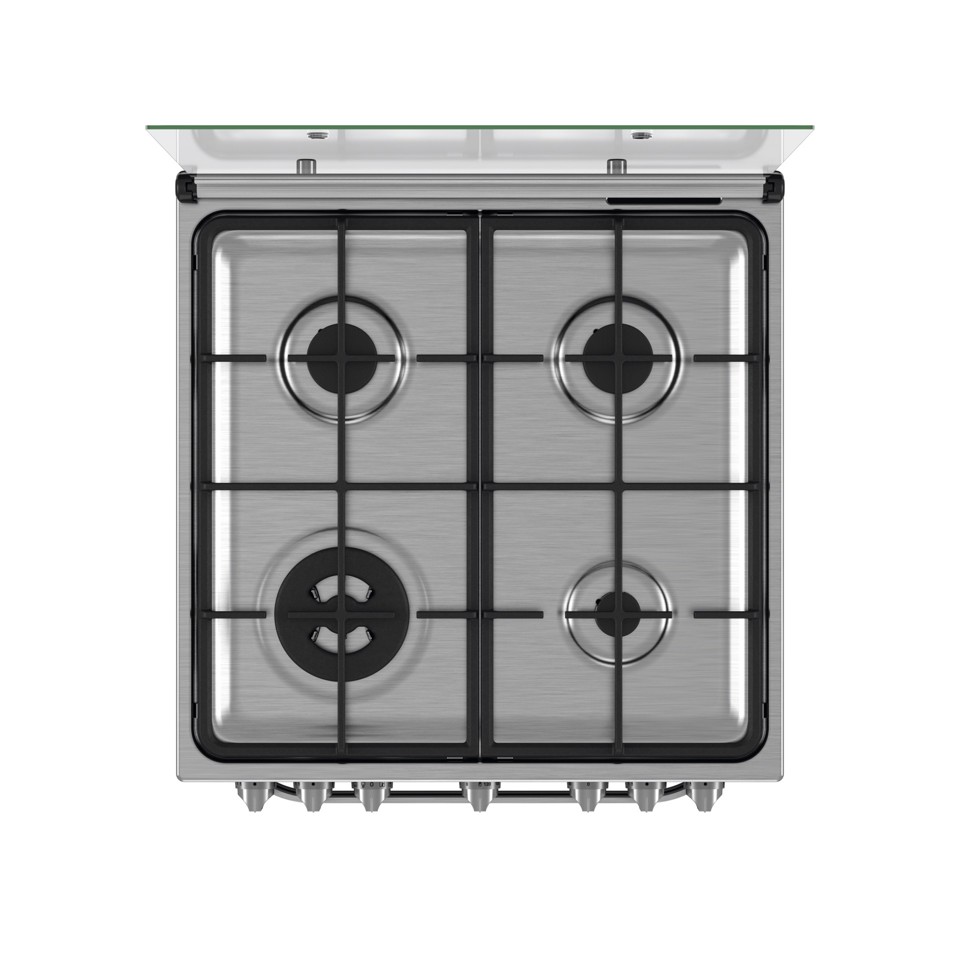 Hotpoint HS68G8PHX/E/1 Cucina Elettrico Gas Nero, Acciaio inossidabile A