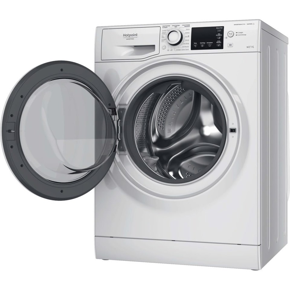 Hotpoint NDB 10736 WA IT lavasciuga Libera installazione Caricamento frontale Bianco D
