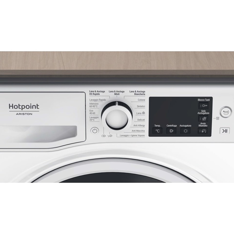 Hotpoint NDB 8636 WA IT lavasciuga Libera installazione Caricamento frontale Bianco D