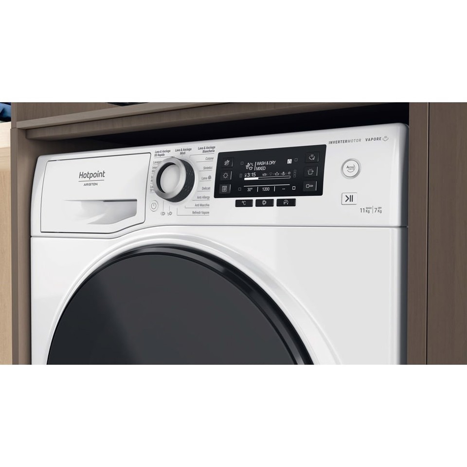 Hotpoint NDD 11726 DA IT lavasciuga Libera installazione Caricamento frontale Bianco E