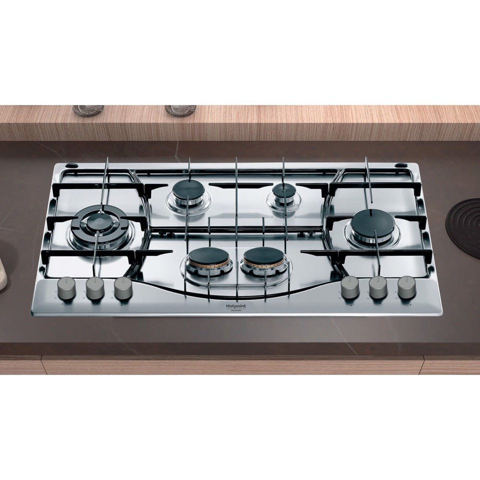 Hotpoint PHN 962 TS/IX/HA Acciaio inossidabile Da incasso 90 cm Gas 6 Fornello(i)