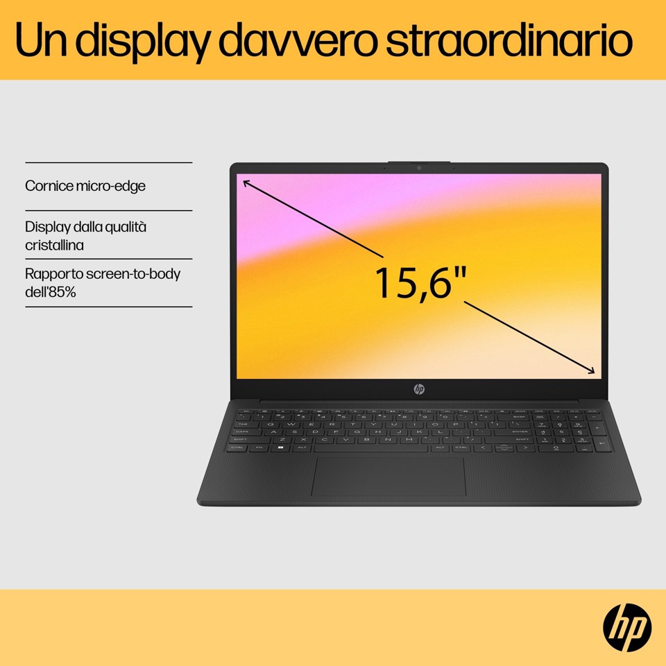 HP 15-fc0083nl AMD Ryzen™ 7 5825U Computer portatile 39,6 cm (15.6") Full HD 16 GB DDR4-SDRAM 512 GB SSD Wi-Fi 6 (802.11ax) Windows 11 Home Argento