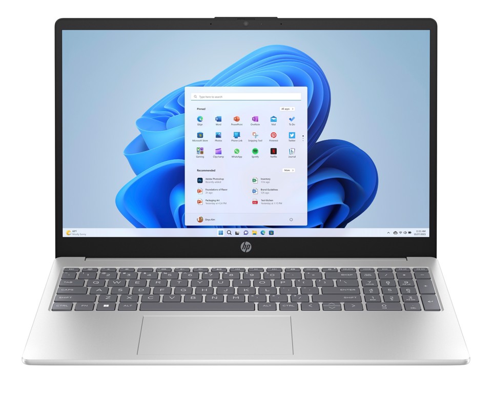 HP 15-fd1029nl Intel Core Ultra 7 155H Computer portatile 39,6 cm (15.6") Full HD 16 GB DDR5-SDRAM 512 GB SSD Wi-Fi 6 (802.11ax) Windows 11 Home AI PC Argento