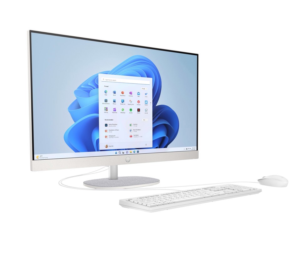 HP 27-cr0061nl Intel® Core™ i5 i5-1335U 68,6 cm (27") 1920 x 1080 Pixel PC All-in-one 16 GB DDR4-SDRAM 512 GB SSD Windows 11 Home Wi-Fi 6 (802.11ax) Bianco