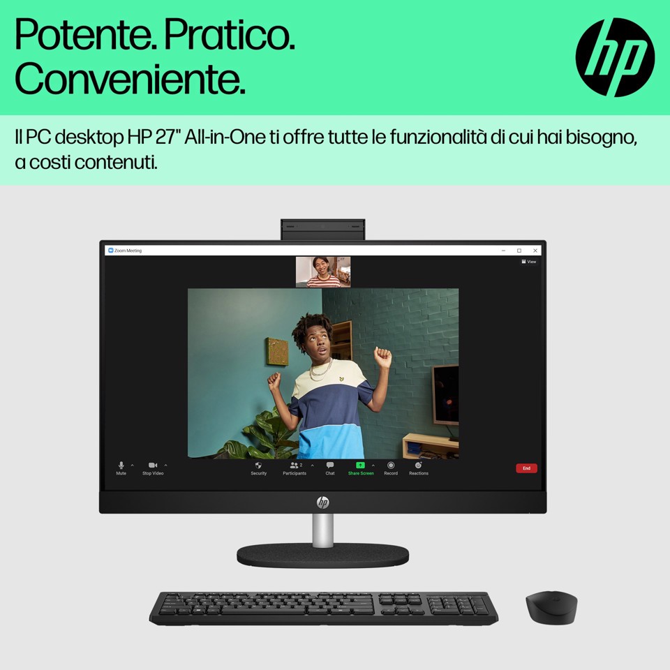 HP 27-cr0061nl Intel® Core™ i5 i5-1335U 68,6 cm (27") 1920 x 1080 Pixel PC All-in-one 16 GB DDR4-SDRAM 512 GB SSD Windows 11 Home Wi-Fi 6 (802.11ax) Bianco