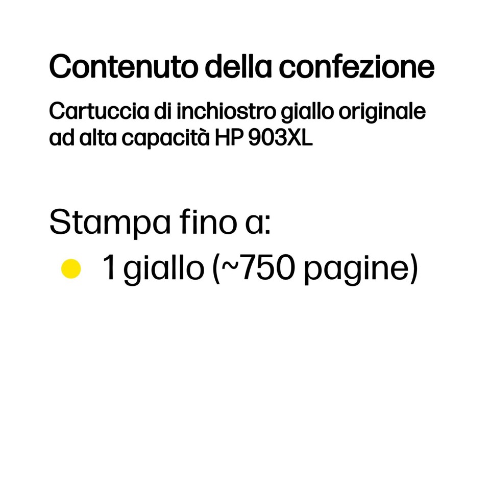 HP Cartuccia di inchiostro giallo originale ad alta capacità 903XL