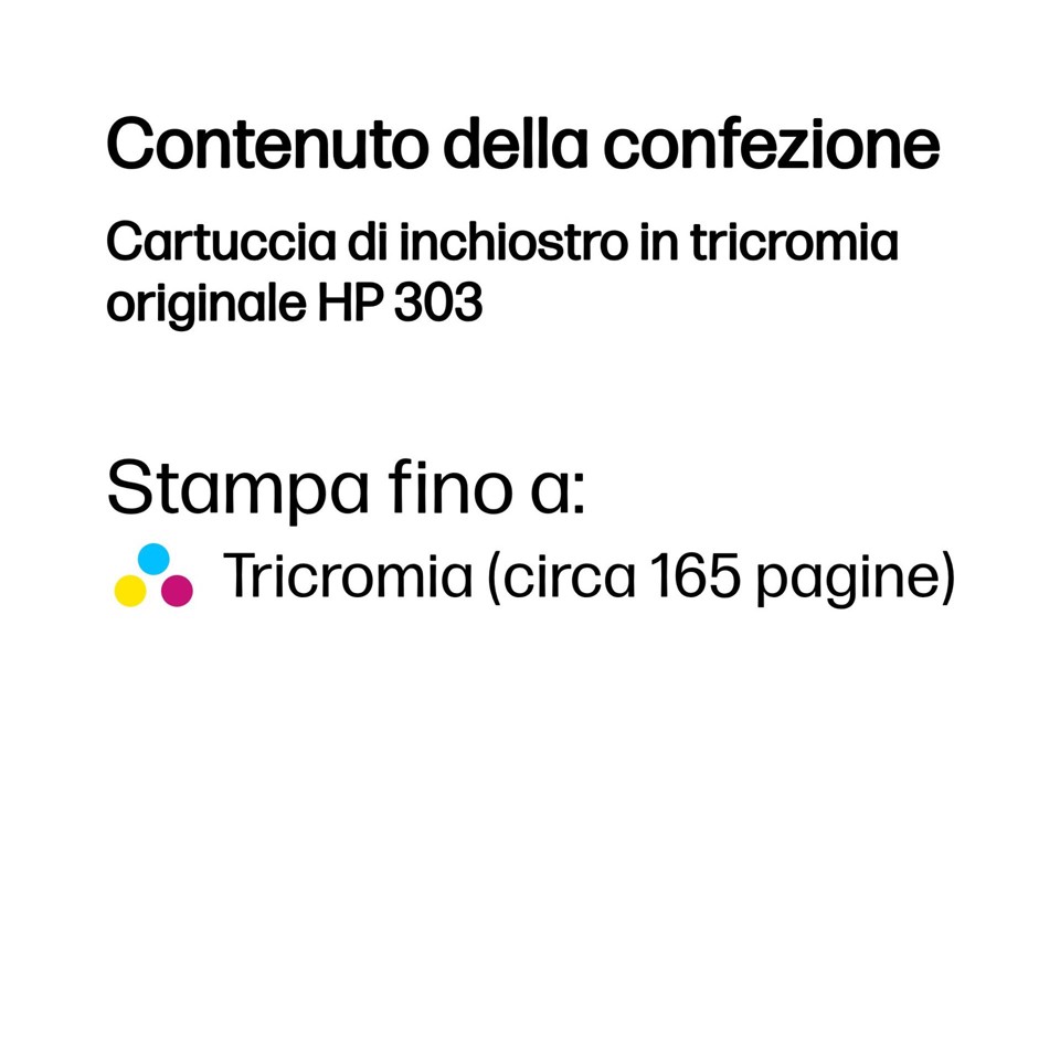 HP Cartuccia di inchiostro in tricromia originale 303