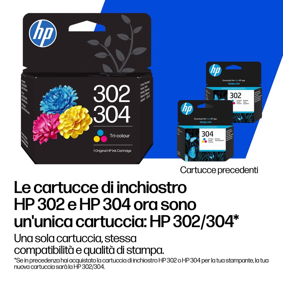 HP Cartuccia di inchiostro nero originale 302/304