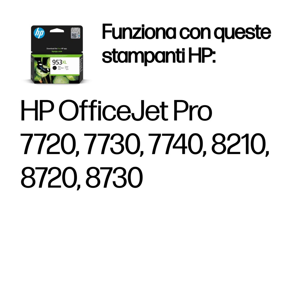 HP Cartuccia di inchiostro nero originale ad alta capacità 953XL