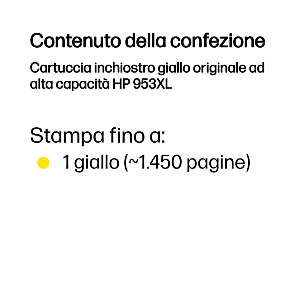 HP Cartuccia inchiostro giallo originale ad alta capacità 953XL