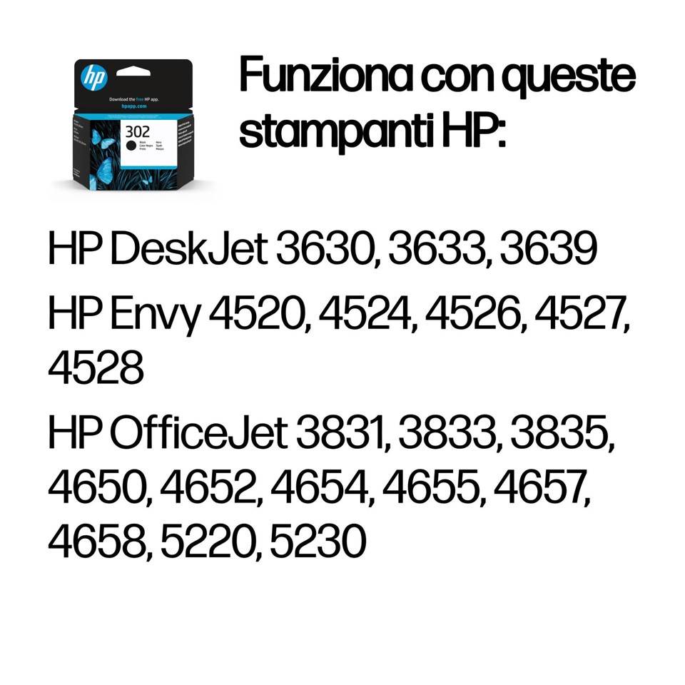 HP Cartuccia originale inchiostro nero 302