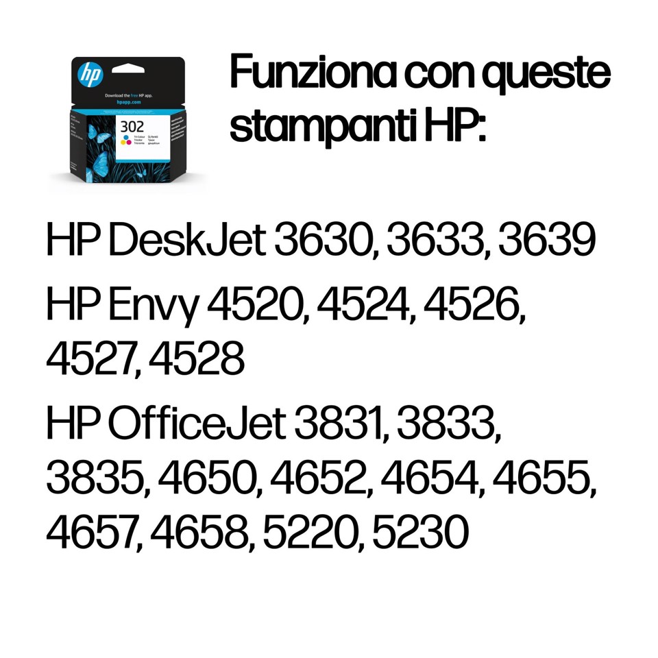 HP Cartuccia originale inchiostro tricromia 302