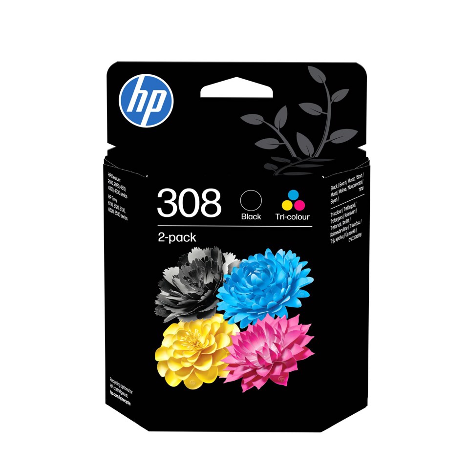 HP Confezione da 2 Cartucce di Inchiostro Nero/Tricromia Originali 308