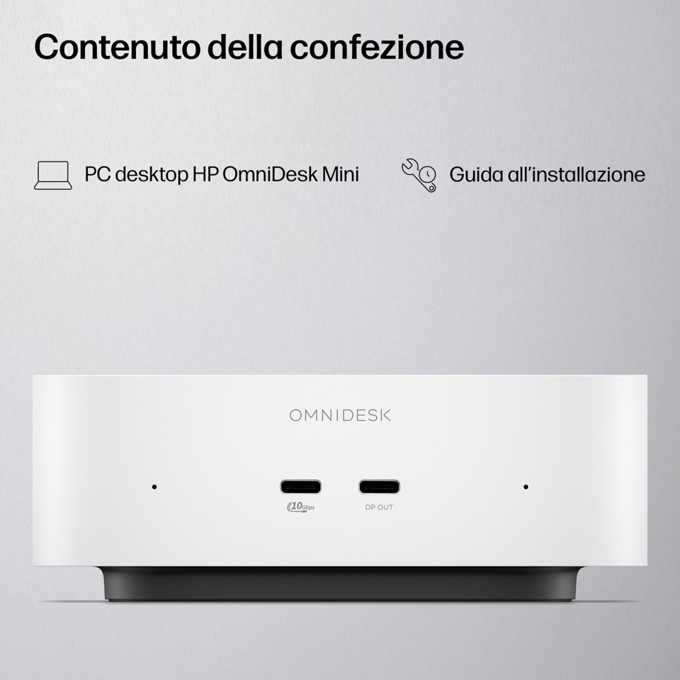 HP E5RY7EA PC/stazione di lavoro 8 GB LPDDR5x-SDRAM 512 GB SSD Windows 11 Home Mini PC AI PC Bianco