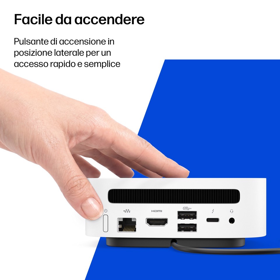 HP E5RY7EA PC/stazione di lavoro 8 GB LPDDR5x-SDRAM 512 GB SSD Windows 11 Home Mini PC AI PC Bianco