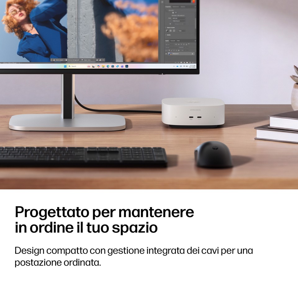 HP E5RY7EA PC/stazione di lavoro 8 GB LPDDR5x-SDRAM 512 GB SSD Windows 11 Home Mini PC AI PC Bianco