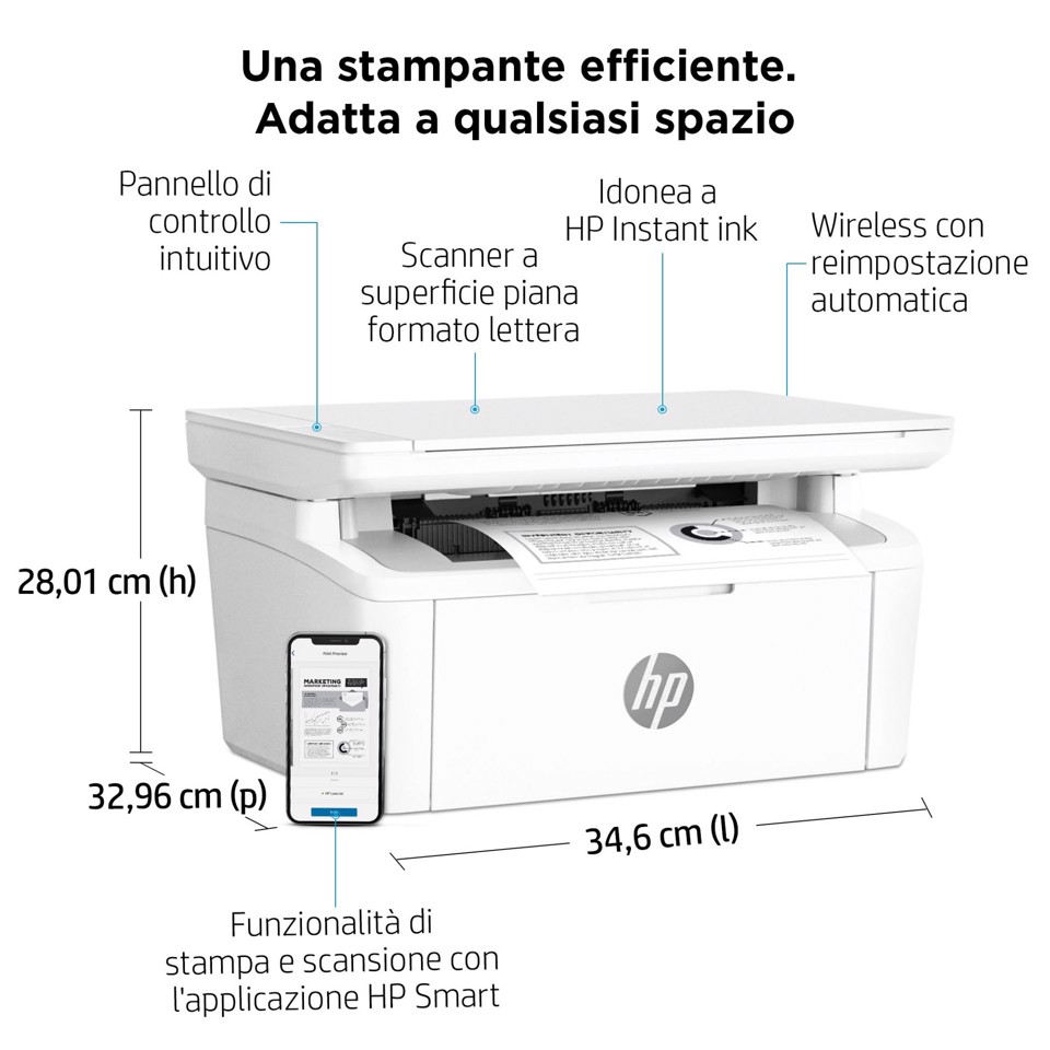 HP LaserJet Stampante multifunzione M140w