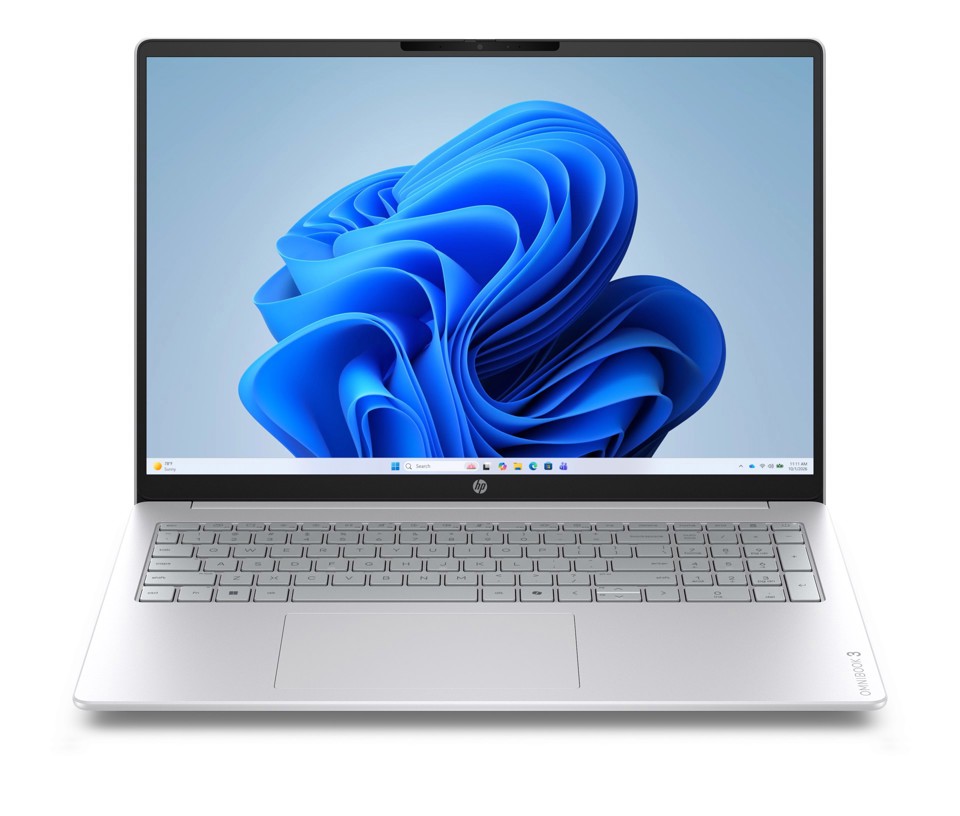 HP OmniBook 3 Laptop 16-by0005nlx AMD Ryzen™ 5 N150 Computer portatile 40,6 cm (16") 2K 8 GB DDR5-SDRAM 512 GB SSD Wi-Fi 6 (802.11ax) Windows 11 Home Grigio, Argento
