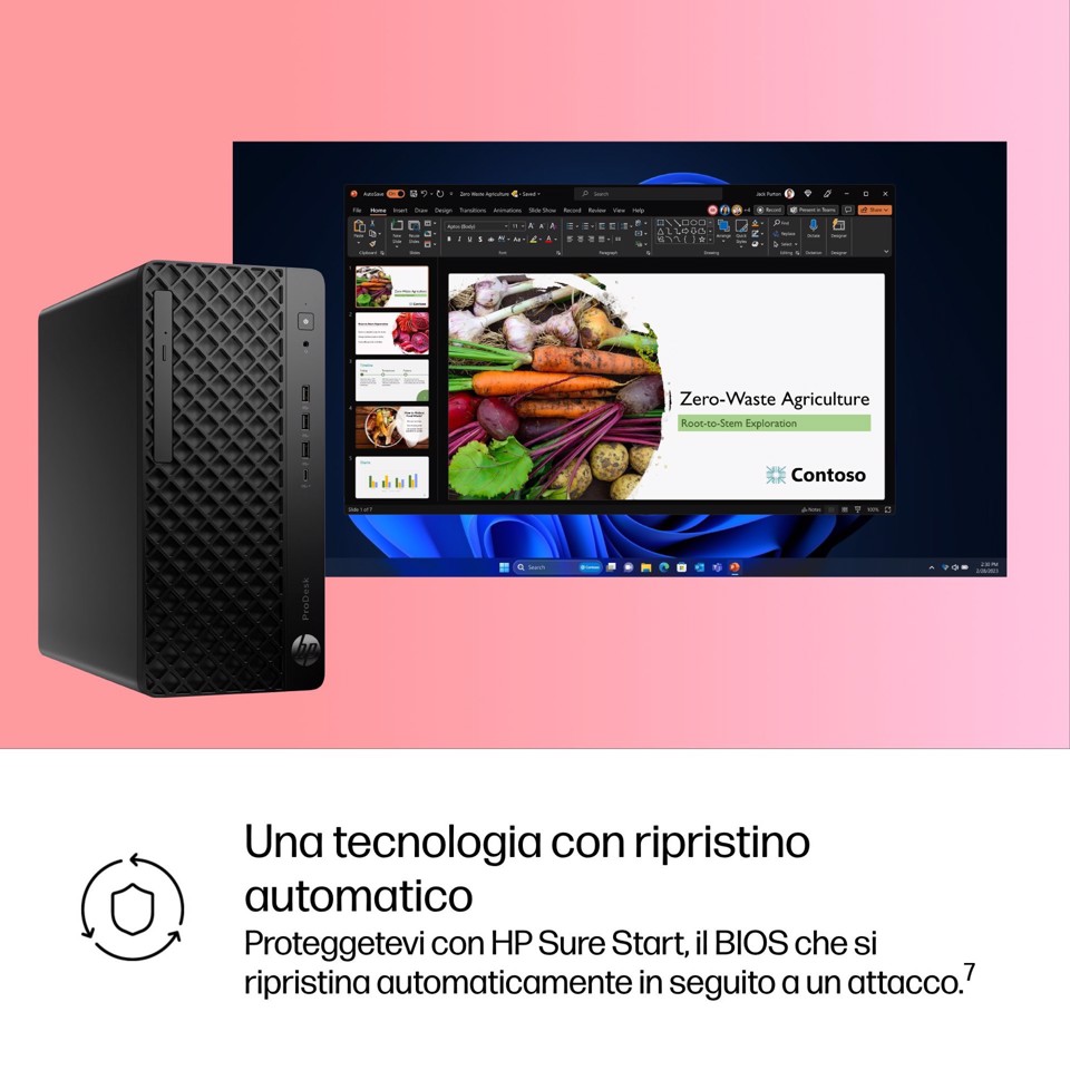 HP ProDesk 4 Tower G1i AI PC Intel Core Ultra 7 265 16 GB DDR5-SDRAM 1 TB SSD Windows 11 Pro Nero