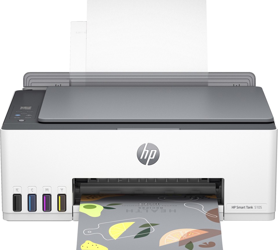 HP Smart Tank Stampante multifunzione 5105, Colore, Stampante per Abitazioni e piccoli uffici, Stampa, copia, scansione, wireless, Serbatoio stampante (tank) per grandi volumi di documenti, stampa da smartphone o tablet, Scansione su PDF