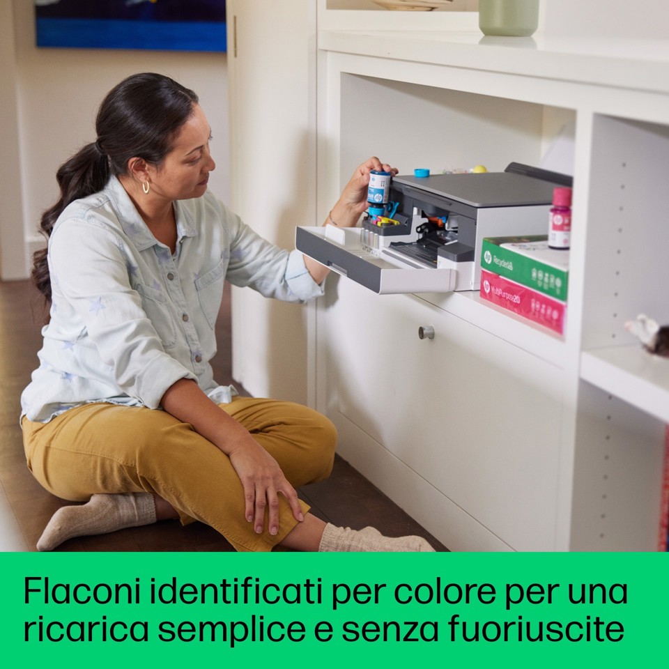 HP Smart Tank Stampante multifunzione 5105, Colore, Stampante per Abitazioni e piccoli uffici, Stampa, copia, scansione, wireless, Serbatoio stampante (tank) per grandi volumi di documenti, stampa da smartphone o tablet, Scansione su PDF