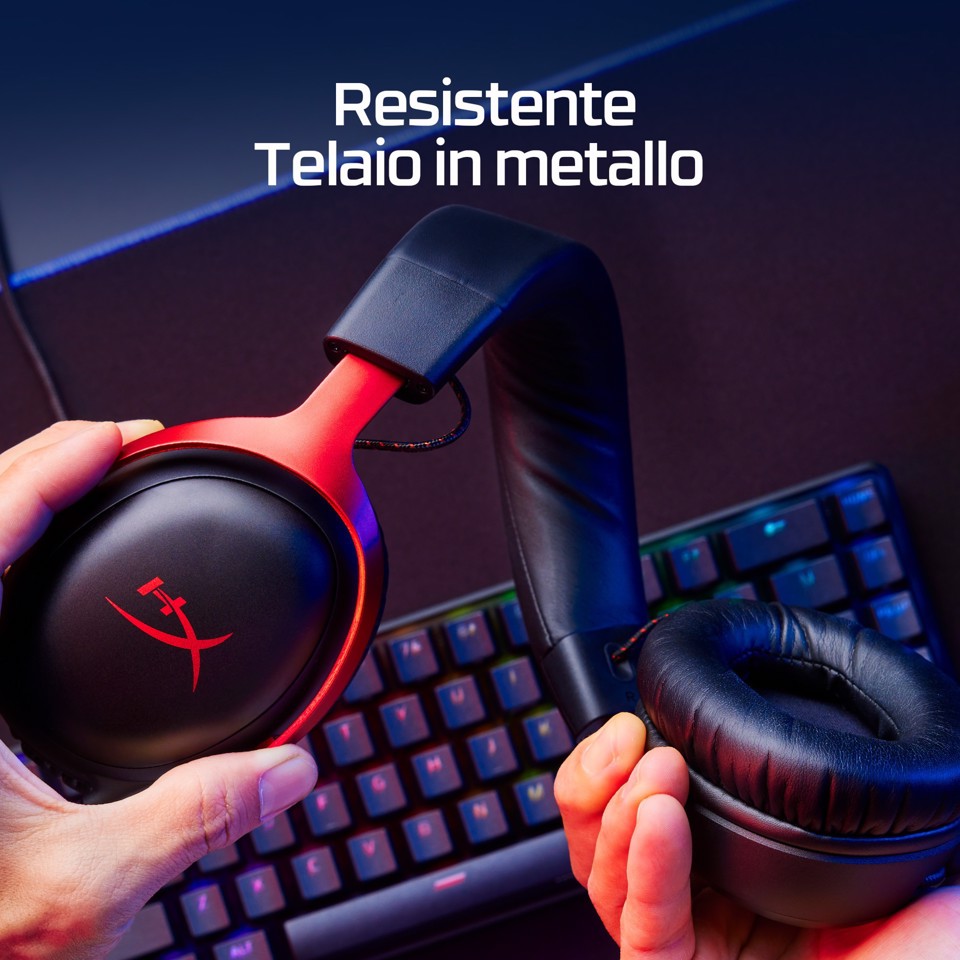 HyperX Cloud III – Cuffie da gaming (nero-rosso)