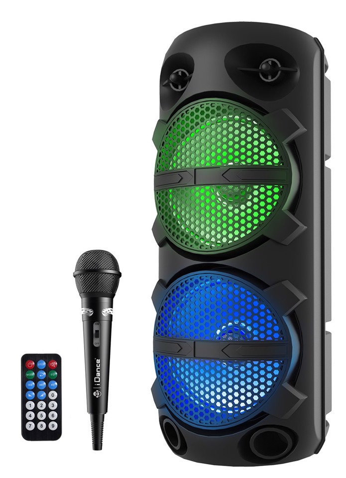 iDance Cassa Bluetooth DJ con microfono e luci da discoteca 500W Speaker Black