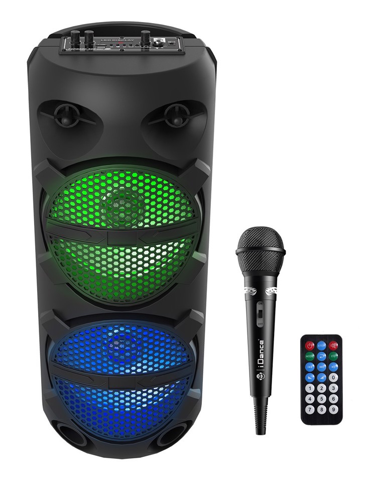 iDance Cassa Bluetooth DJ con microfono e luci da discoteca 500W Speaker Black
