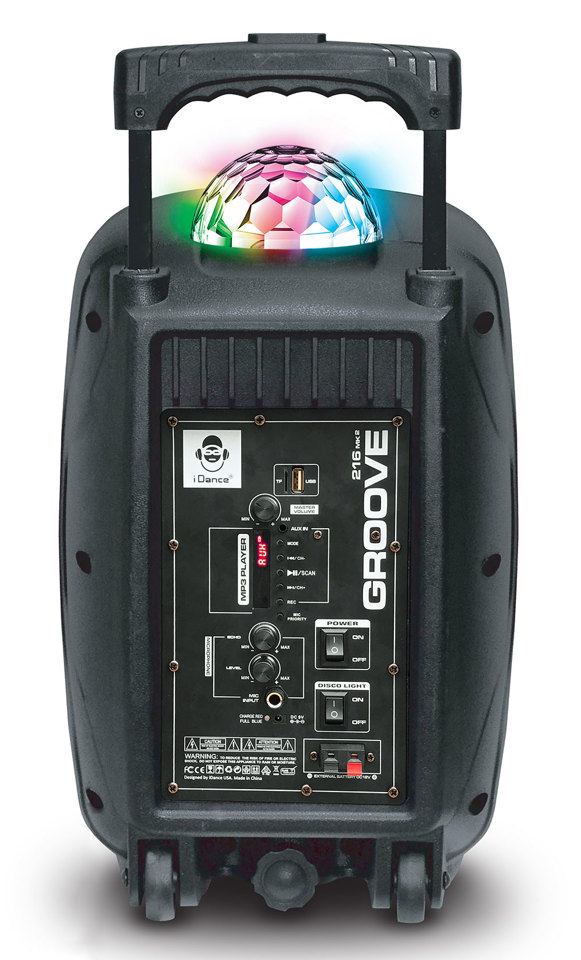 iDance Groove 216 Cassa Trolley Bluetooth a batterie con microfono incluso Nero 100 W