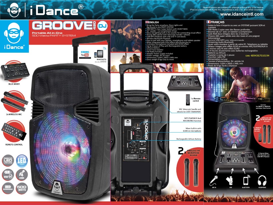 iDance GROOVE 420DJ Nero 500 W