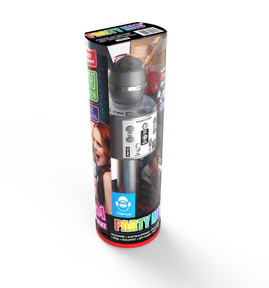 iDance PARTY MIC Argento Microfono per karaoke